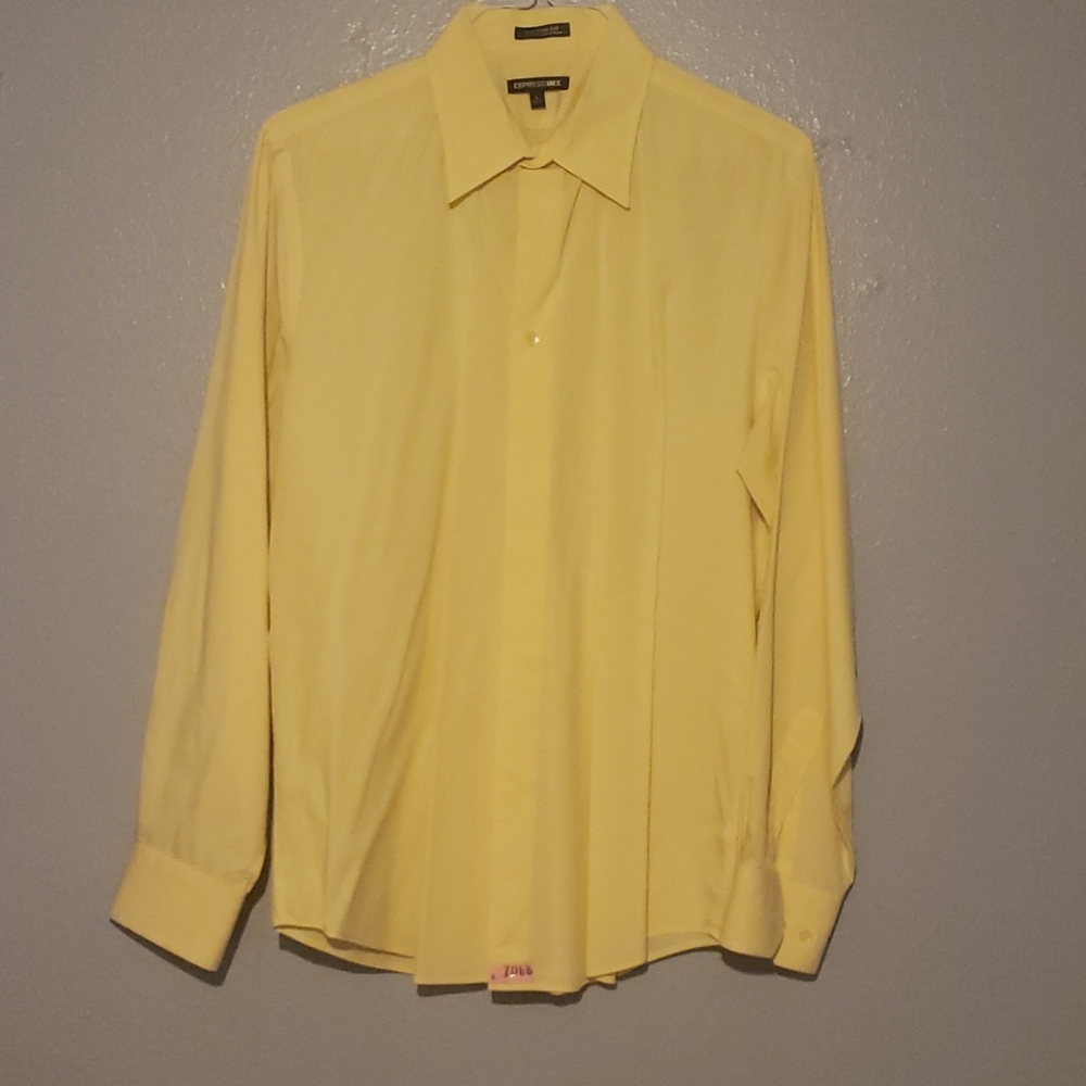 Express Men's Yellow Button Down Shirt
